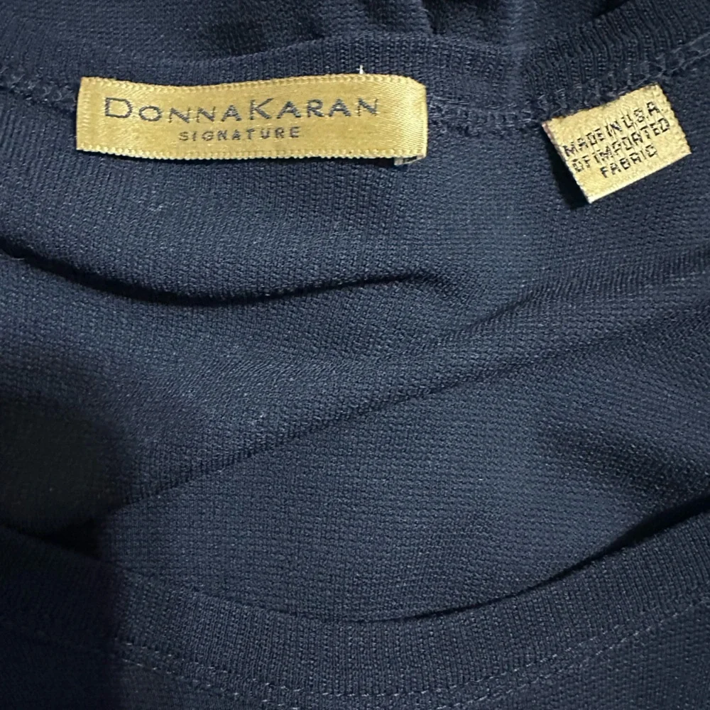 Donna Karan Black Jersey Knit Dress Minimalist Long Sleeve Side Slit Small